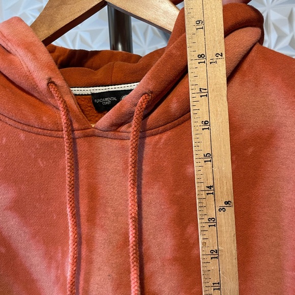 Fundamental Coast Orange Hoodie bleach splatter crop top - Picture 5 of 7